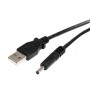Cablu Alimentare USB Tata - Jack 1,4 x 3,4 x 10 mm , Lungime 50 cm , Premium Quality , Negru