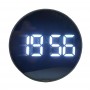 Ceas digital de masa,termometru,functie 12/24 h,rotund,oglinda,led alb