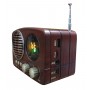 Radio portabil cu acumulator integrat,afisaj LED,cititor USB,MicroSD,Radio FM,culoare lemn maro,elSales 616