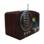 Radio portabil cu acumulator integrat,afisaj LED,cititor USB,MicroSD,Radio FM,culoare lemn maro,elSales 616