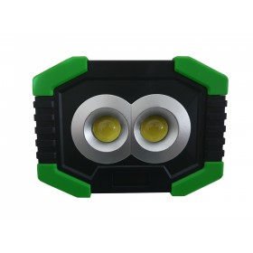 Lampa de lucru tip proiector , LED 2 x COB + 1 SMD , incarcare solara , acumulator integrat , verde , elSales