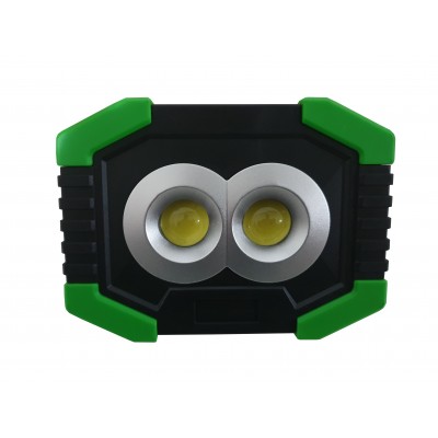 Lampa de lucru tip proiector , LED 2 x COB + 1 SMD , incarcare solara , acumulator integrat , verde , elSales