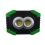 Lampa de lucru tip proiector , LED 2 x COB + 1 SMD , incarcare solara , acumulator integrat , verde , elSales