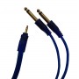 Cablu Jack 3.5 mm Tata Cu Doua Jack 6.3 mm Tata , lungime 3 metri , albastru , elSales