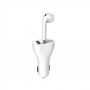 Casca bluetooth pentru urechea dreapta,suport cu incarcare auto,elSales.alb