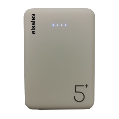 Baterie externa powerbank elSales KP-55 cu 2 porturi USB pentru incarcare , capacitate 5.000 mAh , alb
