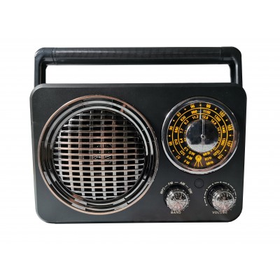 Radio Portabil elSales MD-1173 , Difuzor 8 cm , Bluetooth , USB , MicroSD , Auxiliar , Acumulator Integrat , Negru