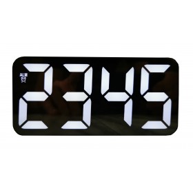 Ceas electronic negru cu LED alb elSales ELS-3622,alarma,format ora 12/24 h,oglinda,forma dreptunghi