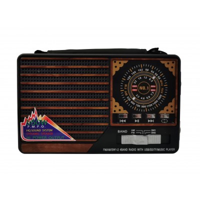 Radio elSales ELS-8021 cu USB , cititor card , FM , AM , lanterna LED , lemn