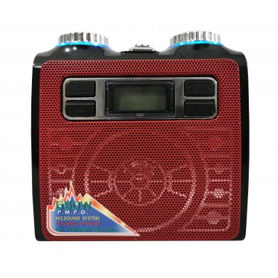 Radio elSales ELS-669 cu acumulator integrat , USB , cititor card , FM , AM , rosu