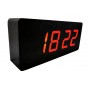 Ceas de birou elSales Wood Design , LED rosu , afisare temperatura , data , alarma , culoare lemn negru