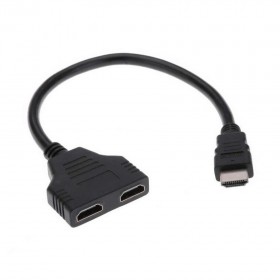 Splitter HDMI cu 2 iesiri elSales ELS-SPL2 , rezolutie Full HD , cablu 20 cm , negru