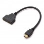 Splitter HDMI cu 2 iesiri elSales ELS-SPL2 , rezolutie Full HD , cablu 20 cm , negru