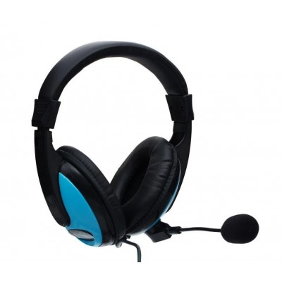 Casti cu fir elSales ELS-760 cu microfon, reglabile , Dynamic Sound , Pure Bass , negru/albastru