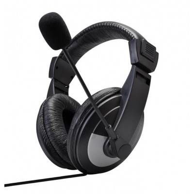 Casti cu fir elSales ELS-850 cu microfon, reglabile , Dynamic Sound , Pure Bass , negru/argintiu