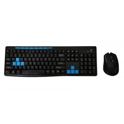 Kit tastatura + mouse fara fir elSales ELS-3800 , 112 taste , negru