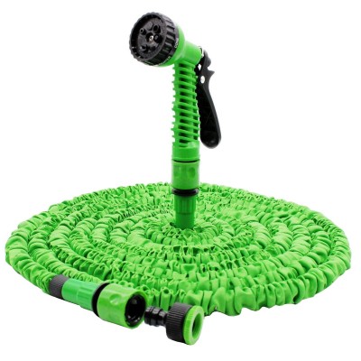 Furtun extensibil pentru gradina elSales Magic Flex , pistol udat inclus  , lungime 30 metri , verde