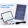 Lampa LED 50 W elSales ELS-5082 cu panou solar , telecomanda , suport prindere , alb