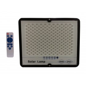 Lampa LED 300 W elSales ELS-LL300 cu panou solar , telecomanda , suport prindere , alb