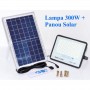 Lampa LED 300 W elSales ELS-LL300 cu panou solar , telecomanda , suport prindere , alb