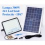 Lampa LED 300 W elSales ELS-LL300 cu panou solar , telecomanda , suport prindere , alb