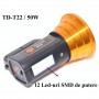 Lanterna elSales TD-T22 cu LED SMD 50 W si panou 12 LED-uri 50 W , acumulator integrat , auriu