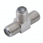 Conector pentru antena TV tip F mama in forma T elSales ELS-TEU , argintiu