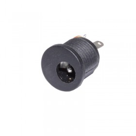 Conector alimentare mama cu piulita DC 2.1 mm elSales ELS-CAM , de panou , negru