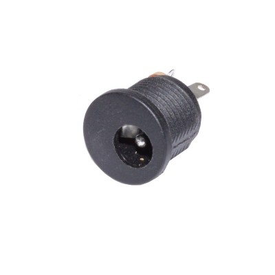 Conector alimentare mama cu piulita DC 2.1 mm elSales ELS-CAM , de panou , negru