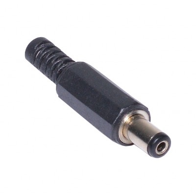 Conector alimentare tata 2.1 x 5.5 mm elSales ELS-CAT pentru montat pe fir, negru