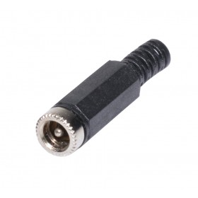 Conector alimentare mama DC 2.1 mm elSales ELS-CAM pentru montat pe fir , negru