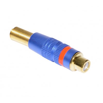 Conector RCA mama elSales ELS-CRC pentru montat pe fir , cu arc , albastru