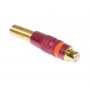 Conector RCA mama elSales ELS-CRC pentru montat pe fir , cu arc , rosu
