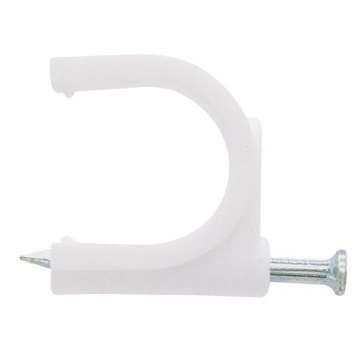 Clema cui pentru prindere cablu elSales ELS-CCP , diametru 8 mm , set 100 bucati , alb