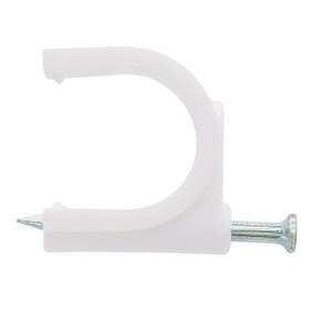 Clema cui pentru prindere cablu elSales ELS-CCP , diametru 7 mm , set 100 bucati , alb