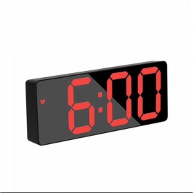 Ceas de masa elSales ELS-0712 cu LED rosu , afisaj temperatura , ora 12/24 h , carcasa neagra