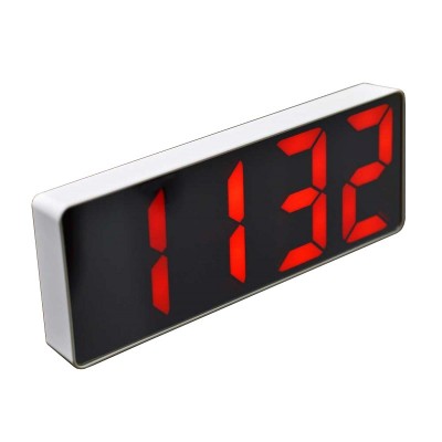 Ceas de masa elSales ELS-0712 cu LED rosu , afisaj temperatura , ora 12/24 h , carcasa alba