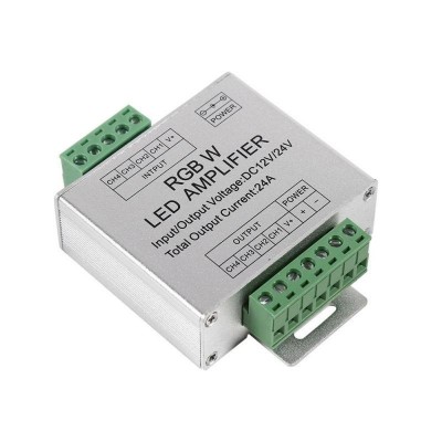 Amplificator tensiune elSales ELS-ATB pentru banda LED RGBW, DC 12-24V, 24 A , argintiu