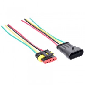 Conector electric mama-tata cu patru fire elSales ELS-CE4 , rezistent la apa , multicolor