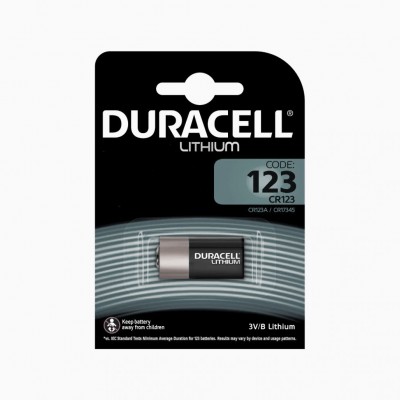 Baterie Duracell CR123A pentru telecomenzi auto, ceasuri, electronice , 3 V , 1550 mAh , negru