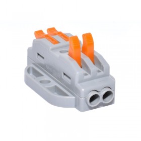 Conector doza cu 2+2 poli pentru cabluri electrice elSales ELS-2+2 , gri/portocaliu