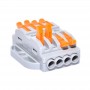 Conector doza cu 4+4 poli pentru cabluri electrice elSales ELS-4+4 , gri/portocaliu