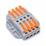 Conector doza cu 4+4 poli pentru cabluri electrice elSales ELS-4+4 , gri/portocaliu