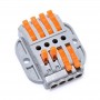 Conector doza cu 4+4 poli pentru cabluri electrice elSales ELS-4+4 , gri/portocaliu