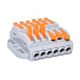 Conector doza cu 6+6 poli pentru cabluri electrice elSales ELS-6+6, gri/portocaliu