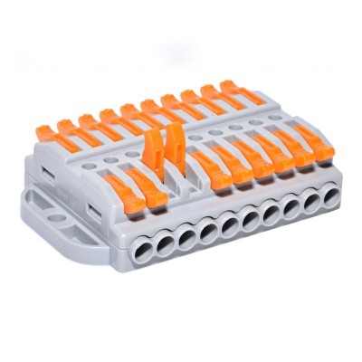 Conector doza cu 10+10 poli pentru cabluri electrice elSales ELS-10+10, gri/portocaliu