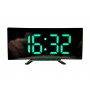 Ceas digital de masa elSales Mini TV cu LED verde, termometru, functie 12/24 h, oglinda