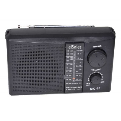 Radio portabil elSales ELS-MK18 cu FM, AM, SW1, SW2, negru