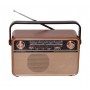 Radio retro portabil elSales ELS-MK-621 cu USB, MicroSD FM, AM, SW, acumulator integrat, lemn