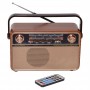 Radio retro portabil elSales ELS-MK-621 cu USB, MicroSD FM, AM, SW, acumulator integrat, lemn